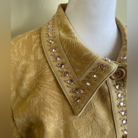 CHRISTINE PHILLIPË L’IMAGE RHINESTONE EMBELLISHED BUTTON FR COLLARED JACKET SZ 6 - Picture 5 of 12